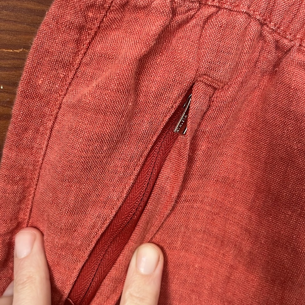 Athleta Retreat Linen Wide Leg Pant coral size 6 tall - Picture 4 of 7